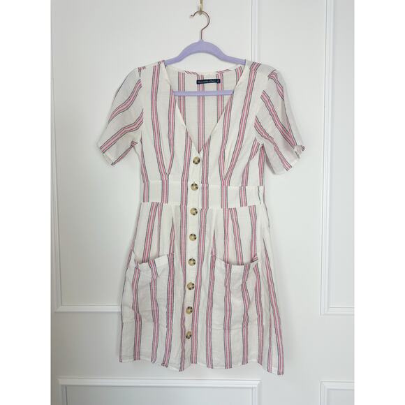 Abercrombie & Fitch Dresses & Skirts - Abercrombie Striped White Cotton Gauze Dress Size S